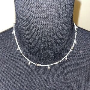 NWT Napier faux pearl station silver necklace